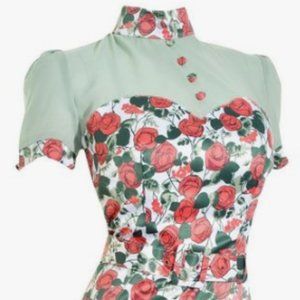 New! Laura Byrnes High Collar Pencil Dress